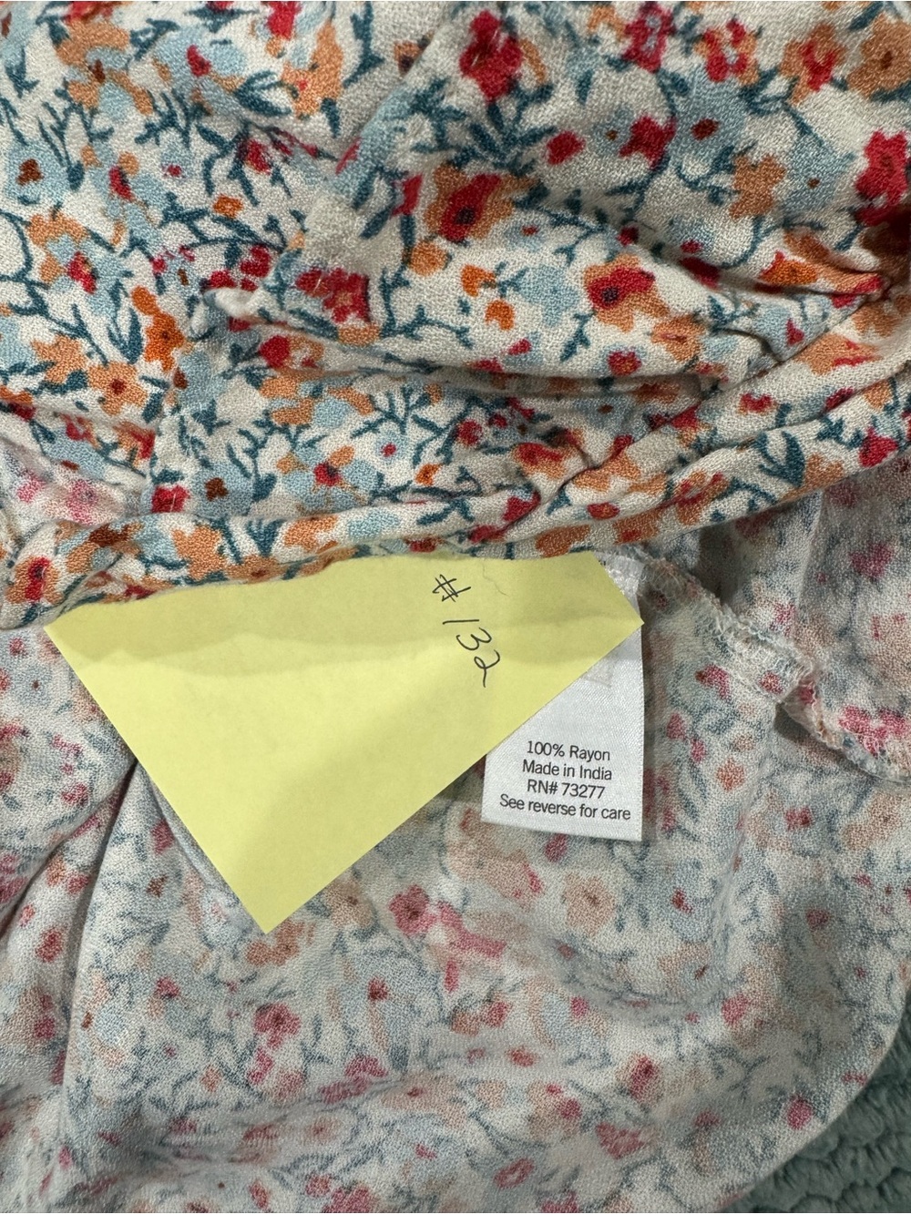 Floral Ruffle-Neck Blouse - Cream Multi - Picture 4 of 4